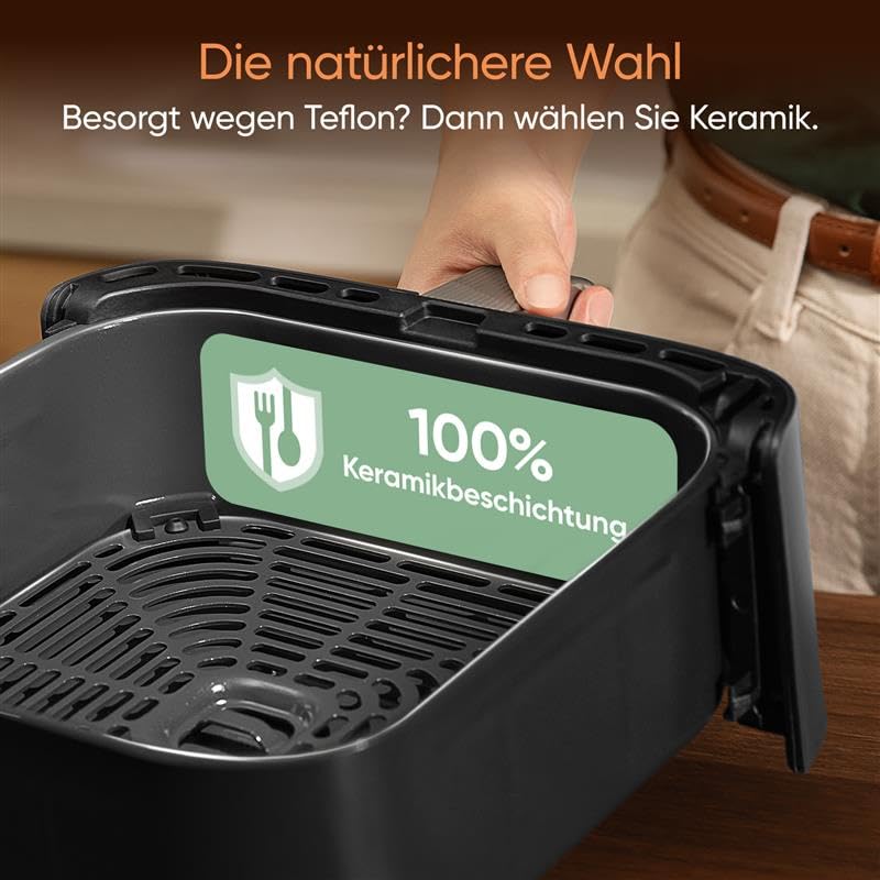 COSORI Turbo Tower Pro Airfryer 10,8L – Keramikbeschichtung, DualBlaze, 2 Kammern, DC-Motor