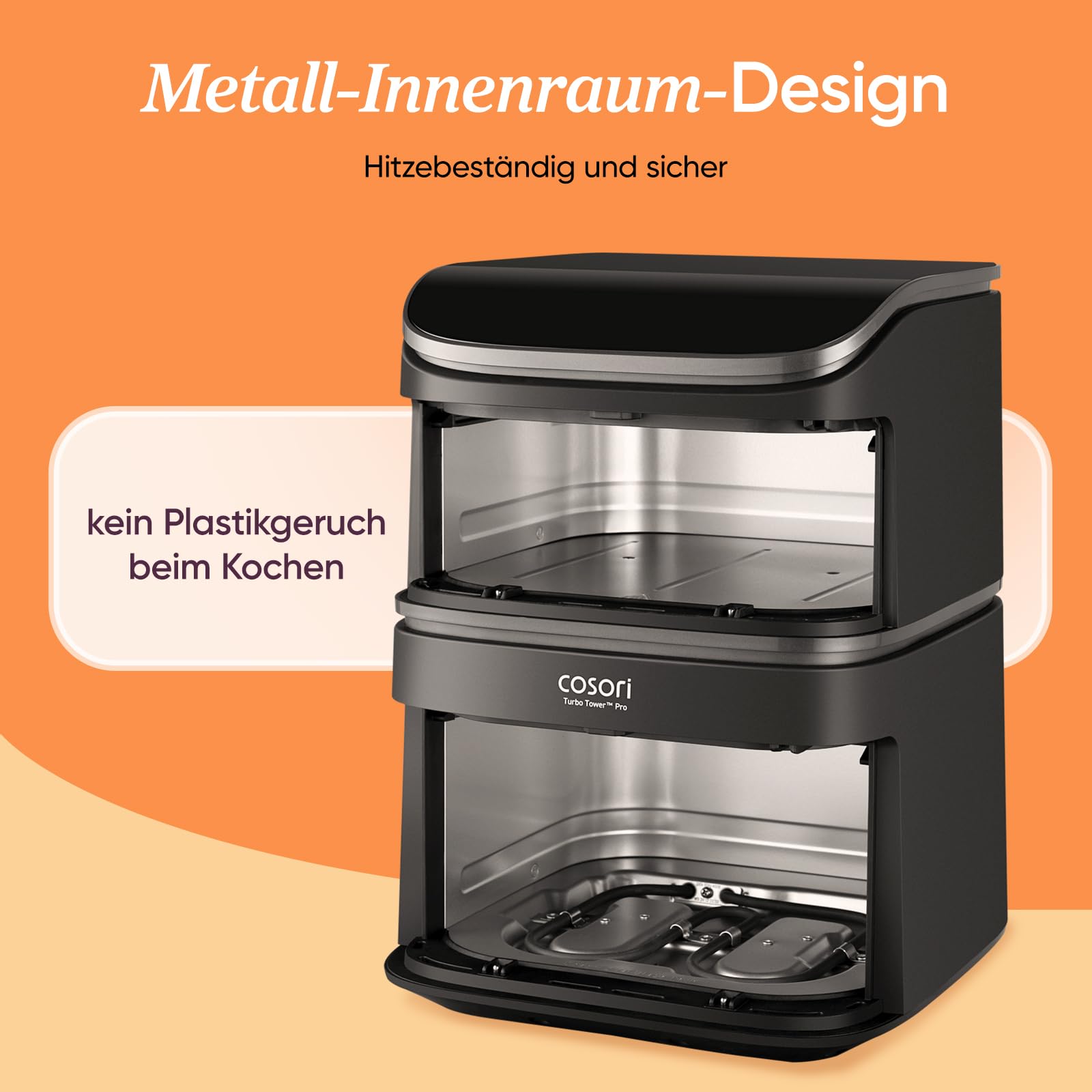 COSORI Turbo Tower Pro Airfryer 10,8L – Keramikbeschichtung, DualBlaze, 2 Kammern, DC-Motor
