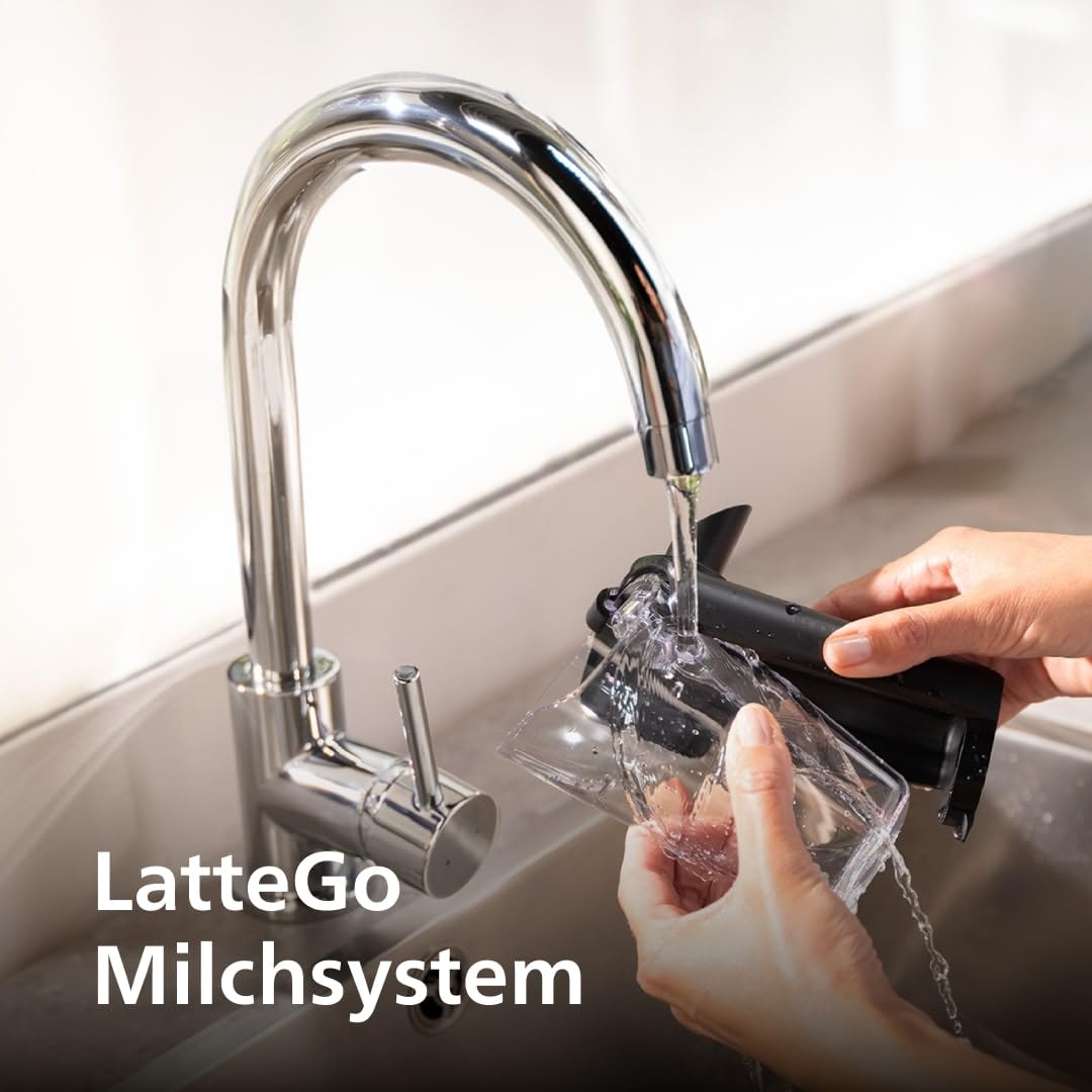 Philips 5400 Series Kaffeevollautomat – EP5441/50, LatteGo Milchsystem, 12 Kaffeespezialitäten, Mattschwarz