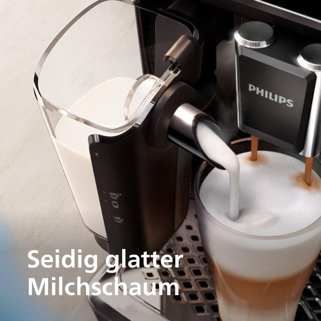 Philips 5400 Series Kaffeevollautomat – EP5441/50, LatteGo Milchsystem, 12 Kaffeespezialitäten, Mattschwarz