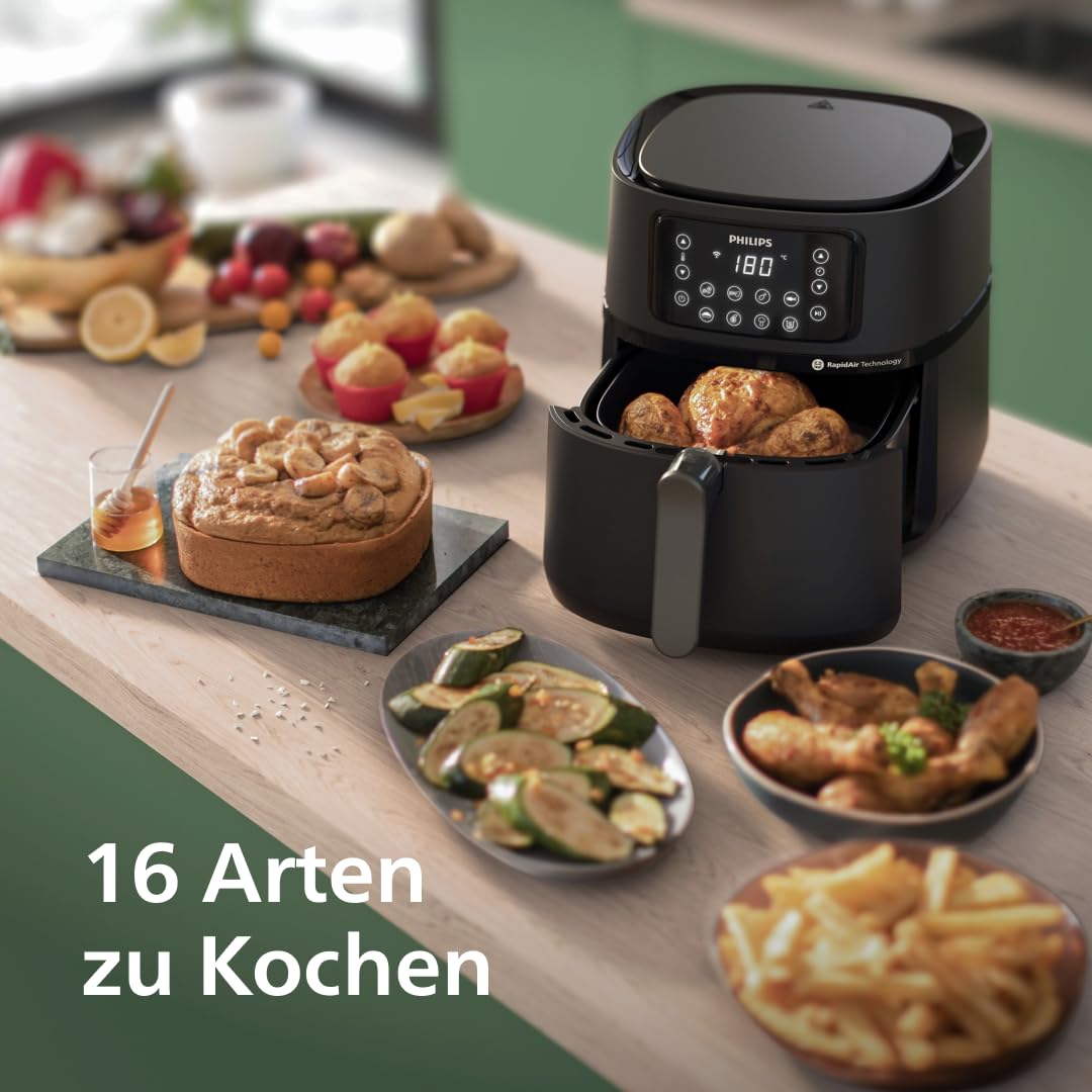 Philips Airfryer Serie 5000 XXL 7,2 l – HD9285/90, 16-in-1, WLAN, Rapid Air Technologie