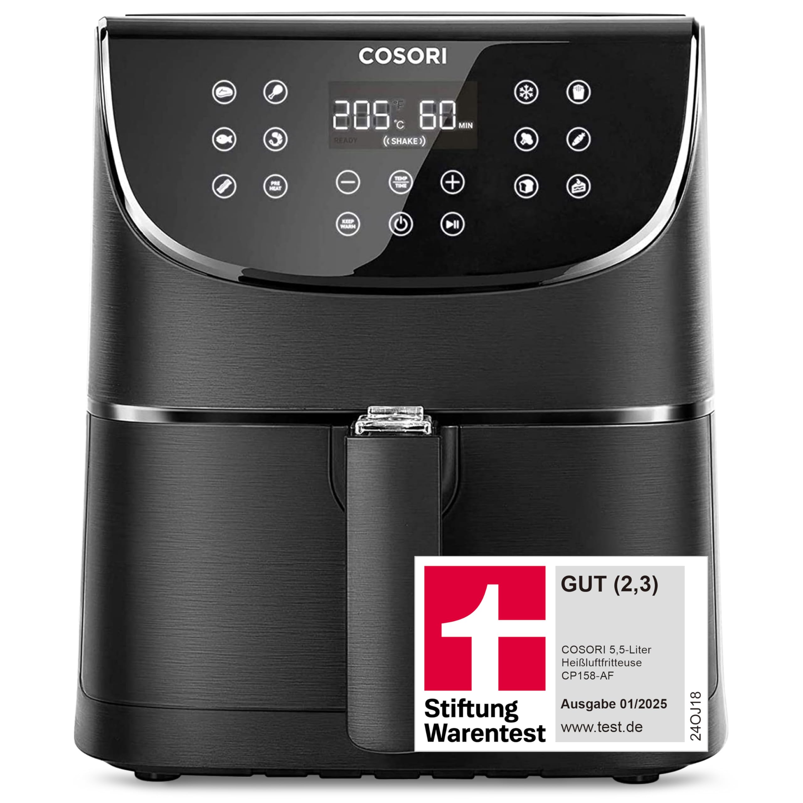 COSORI CP158-AF Heißluftfritteuse XXL 5,5 L – Testsieger 2024, 11-in-1, Schwarz