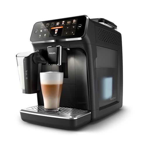 Philips 5400 Series Kaffeevollautomat – EP5441/50, LatteGo Milchsystem, 12 Kaffeespezialitäten, Mattschwarz