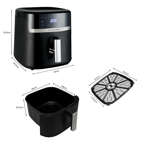 Russell Hobbs SatisFry XXL 8,3 L Heißluftfritteuse – Rapid Air, 9 Programme, leise, Schwarz