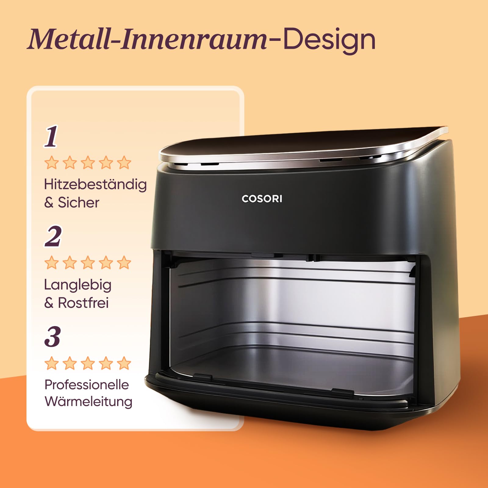 COSORI TurboBlaze Heißluftfritteuse 6L – 9-in-1 Airfryer, leiser DC-Motor, 5 Gebläsestufen, 64 % energiesparend