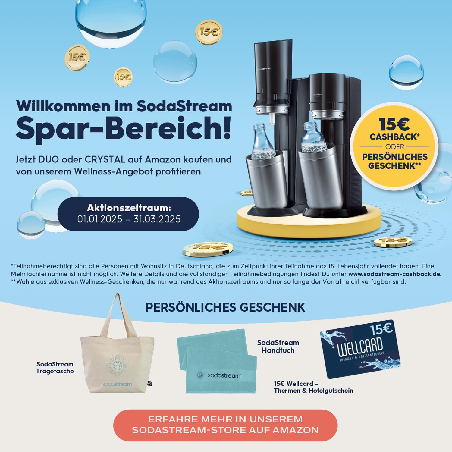 SodaStream Crystal 3.0 Wassersprudler – Titan/Schwarz inkl. CO₂-Zylinder &amp; 2 Glaskaraffen