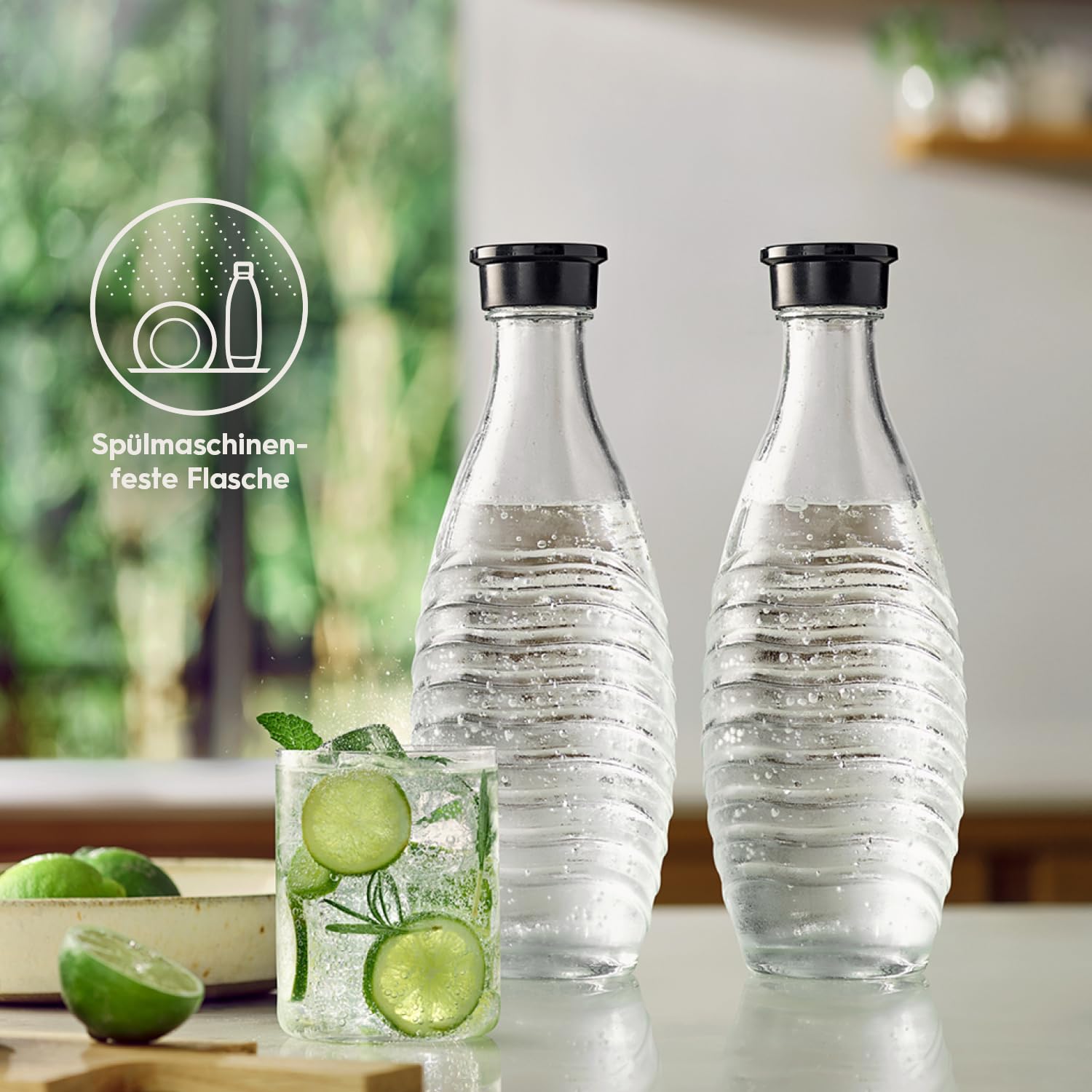 SodaStream Crystal 3.0 Wassersprudler – inkl. 4× 0,8L Glasflaschen, Quick-Connect CO₂, Pepsi Zero Sirup