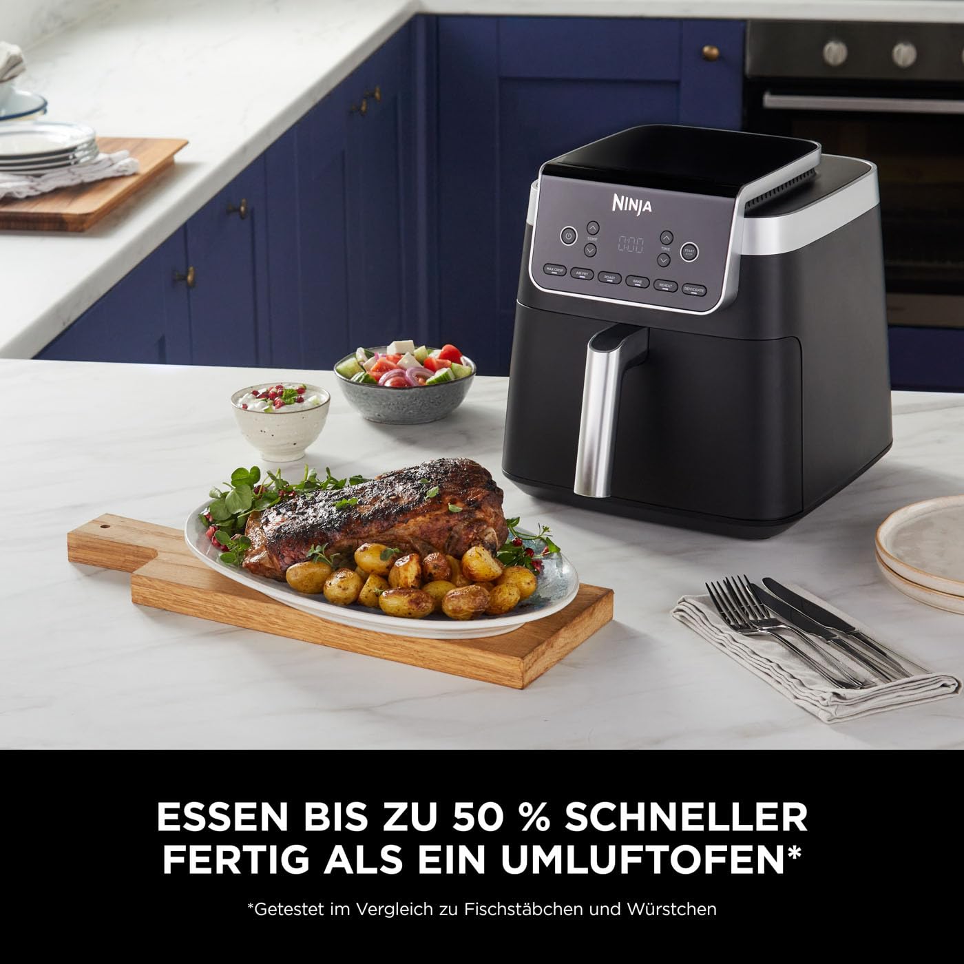 Ninja Air Fryer MAX PRO 6,2 L – 6-in-1 Heißluftfritteuse, Antihaft, spülmaschinenfest, Grau