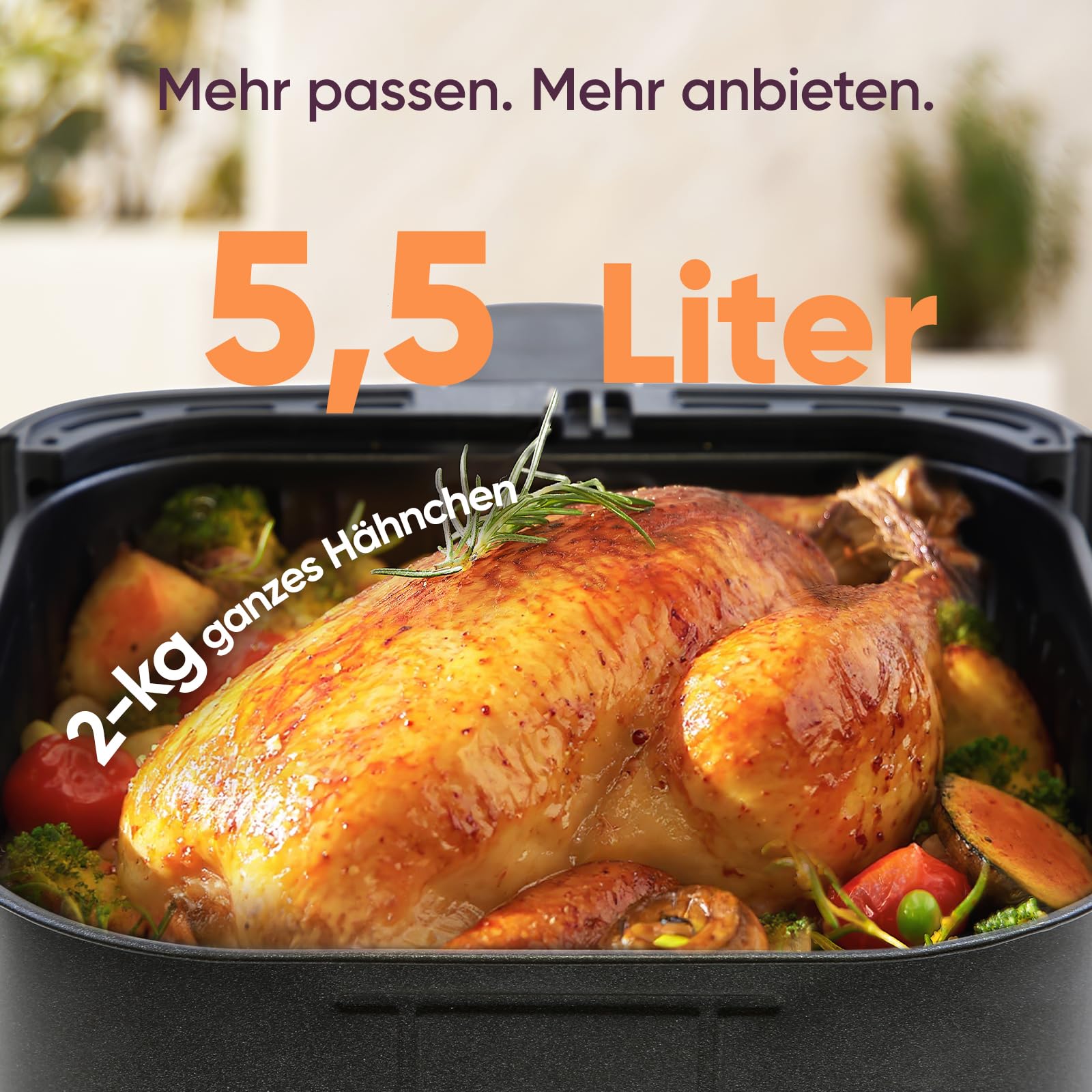 COSORI CP158-AF Heißluftfritteuse XXL 5,5 L – Testsieger 2024, 11-in-1, Schwarz
