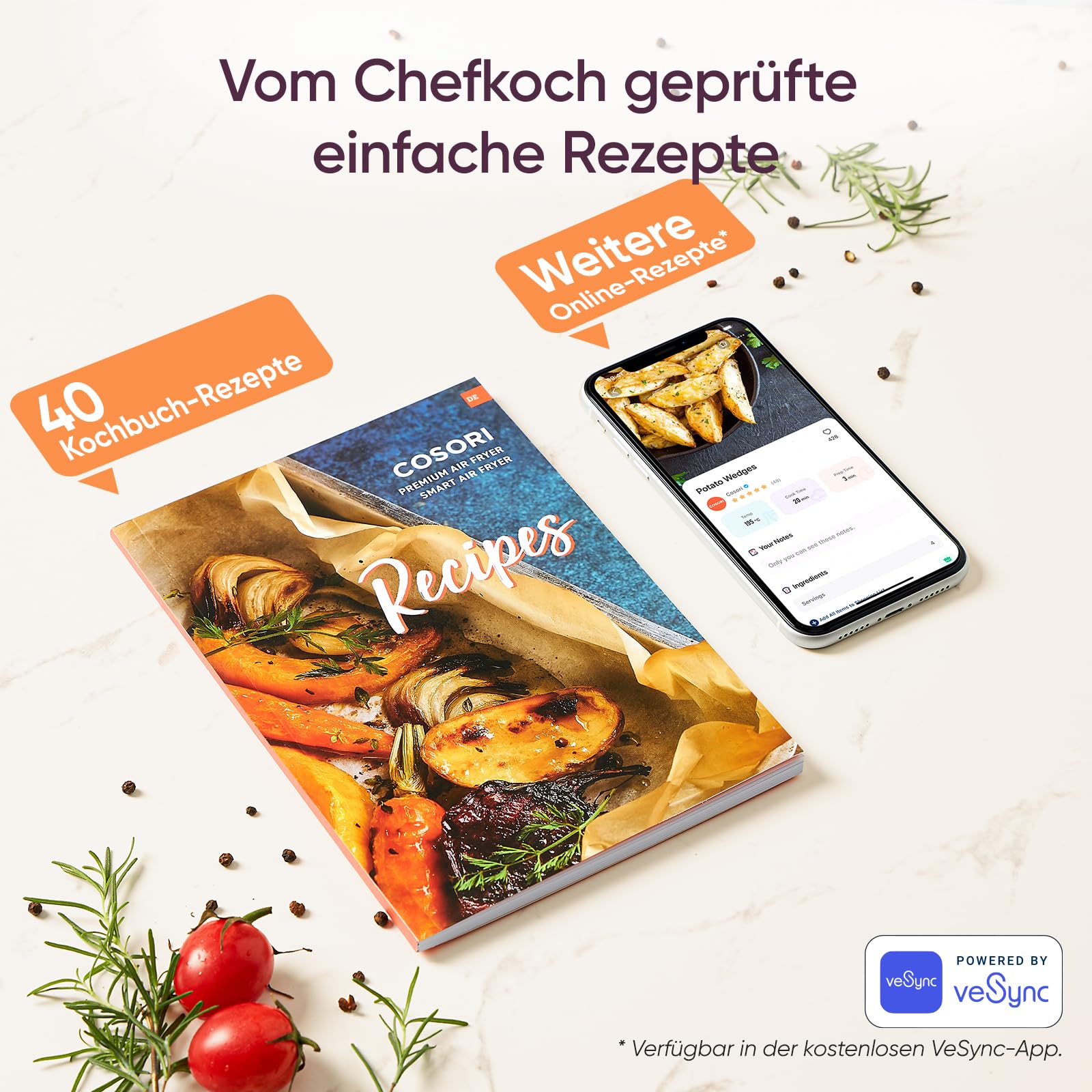 COSORI CP158-AF Heißluftfritteuse XXL 5,5 L – Testsieger 2024, 11-in-1, Schwarz