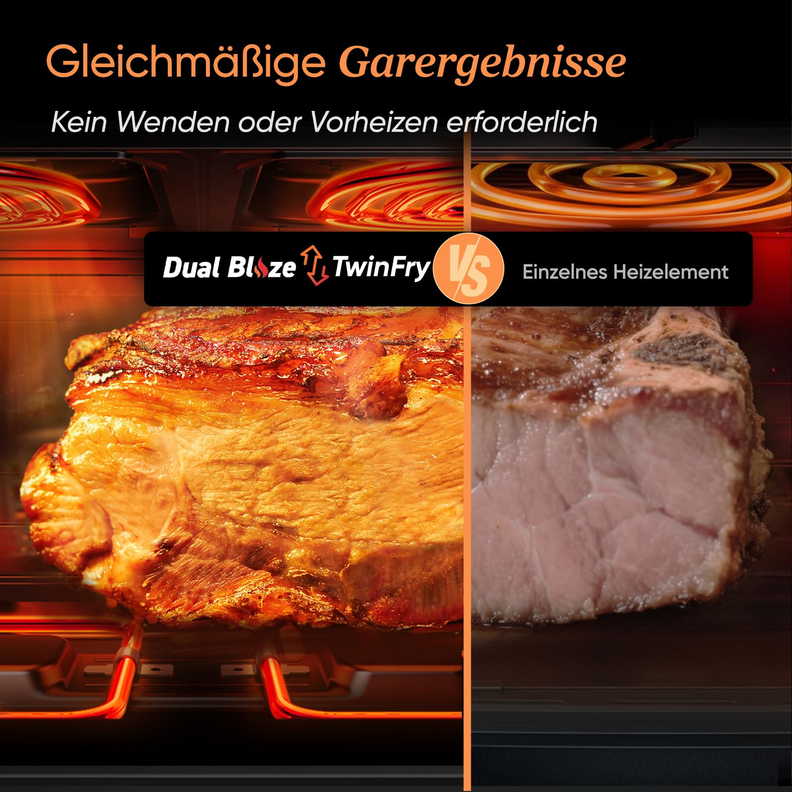 COSORI TwinFry Dual Blaze Airfryer 10L – 2 Kammern, 4 Heizrohre, 240°C, App &amp; Rezepte